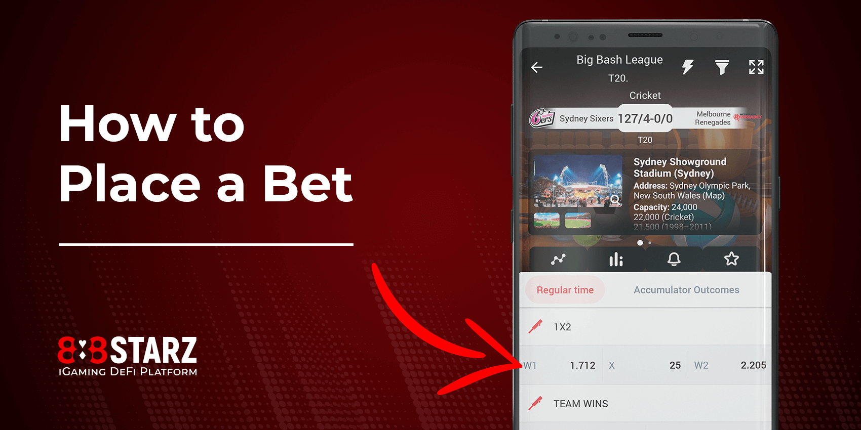 How to place a bet at 888Starz Mobile App